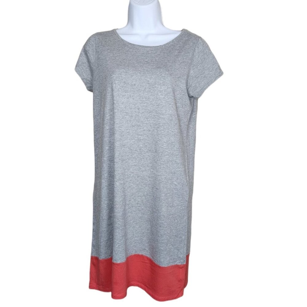Boden Womens Gray & Coral Color Block T-Shirt Dress Size 6R
